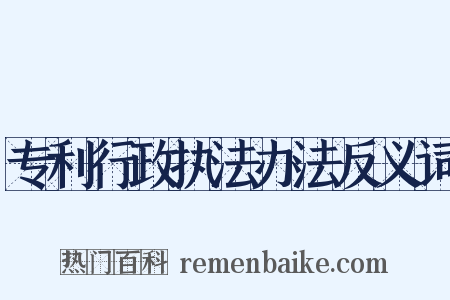 专利行政执法办法反义词是什么意思的图片